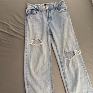 H&M Light Blue Distressed Boyfriend Jeans
